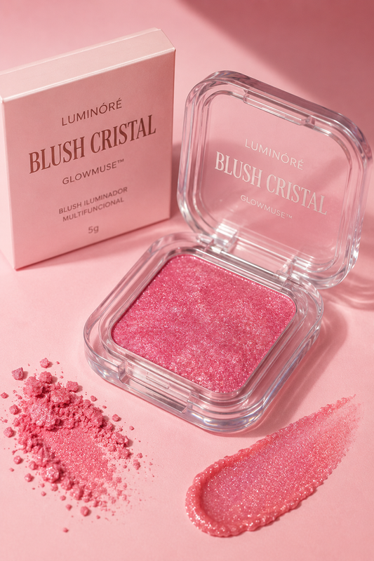 GlowMuse™  Blush Cristal que revela o seu tom