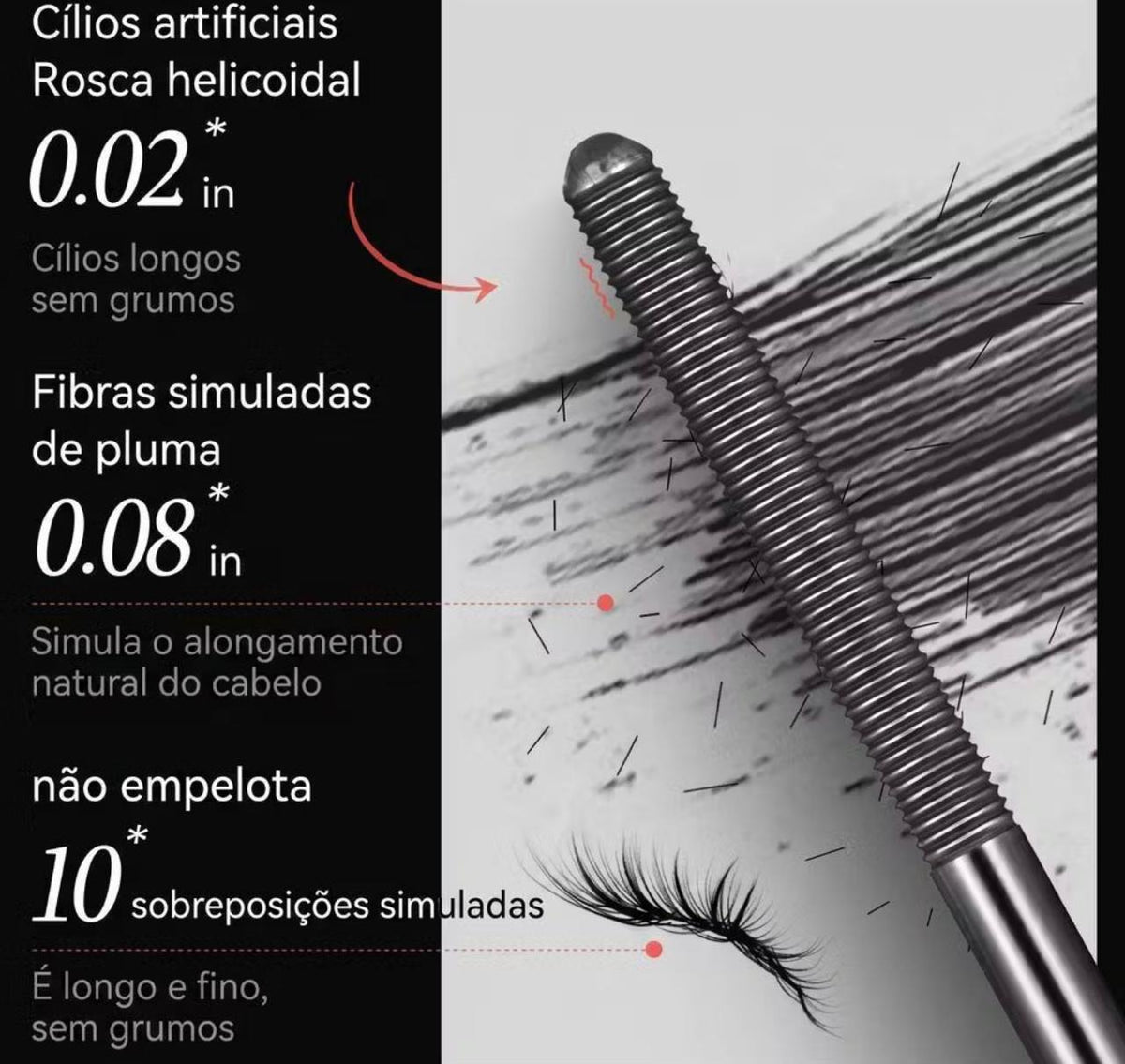 LumiLash™  Máscara de Cílios com Aplicador Metálico de Precisão